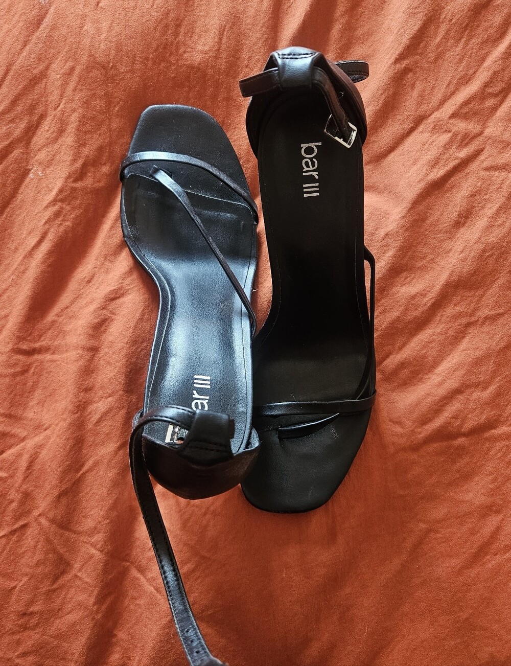 bar III blakke black clear heel dress sandal 9
